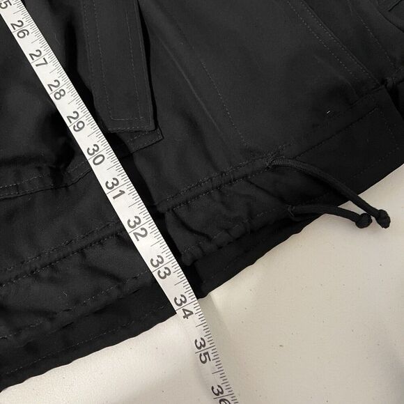 A.L.C. Black Jacket Silk Sheer Hood Zip Utility Coat Slouchy Belt Women’s - Picture 8 of 14